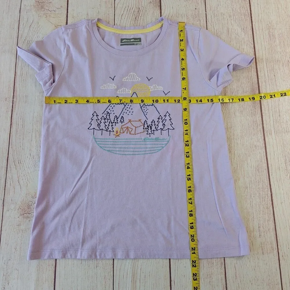 Eddie Bauer lavender graphic tee & galaxy legging set sz L (14/16)